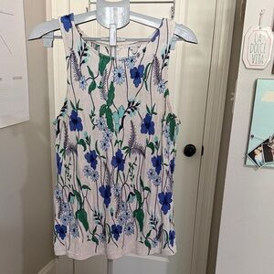 Anthropologie Meadow Rue Floral Embroidered Top in Blue and Green